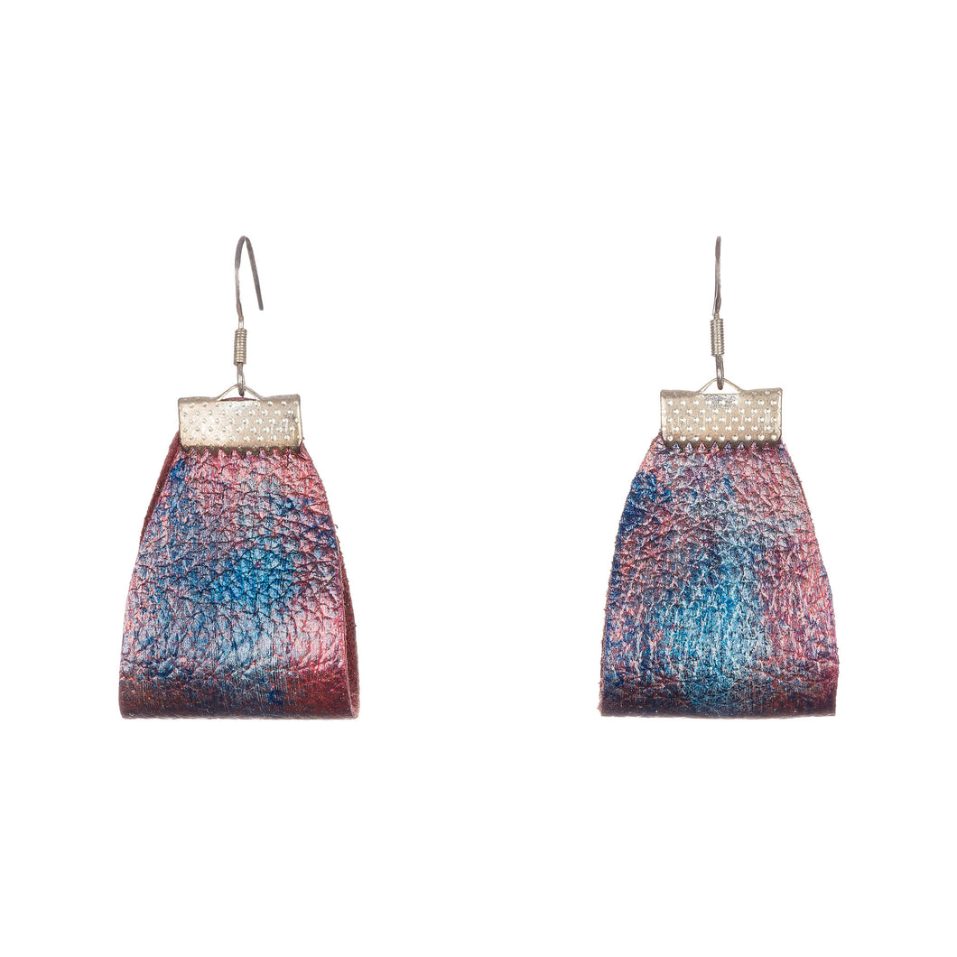 Red silver earrings