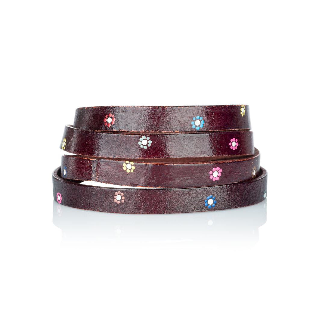 Brown with painted flowers